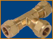 Brass Compression Tees Fittings Connectors
